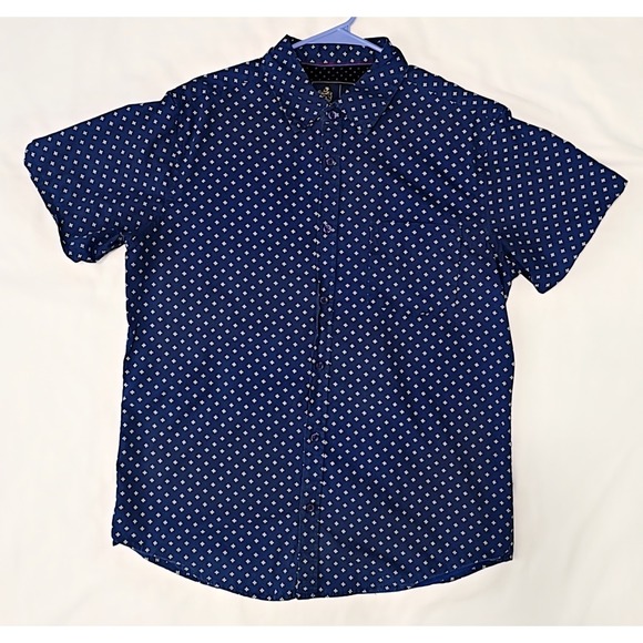 Rugby University Other - Rugby University Men's Blue Design Cotton Button Up Shirt Large